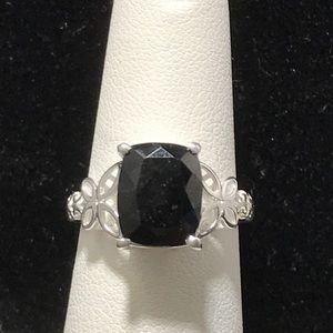 Ring - Sterling Silver and Black Tourmaline - Size 5